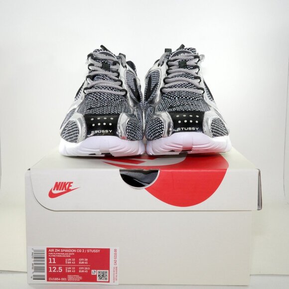 Stussy x Nike Air Zoom Spiridon Cage 2 Pure Platinum 2020 CU1854-001 US 11 DS - Picture 6 of 15